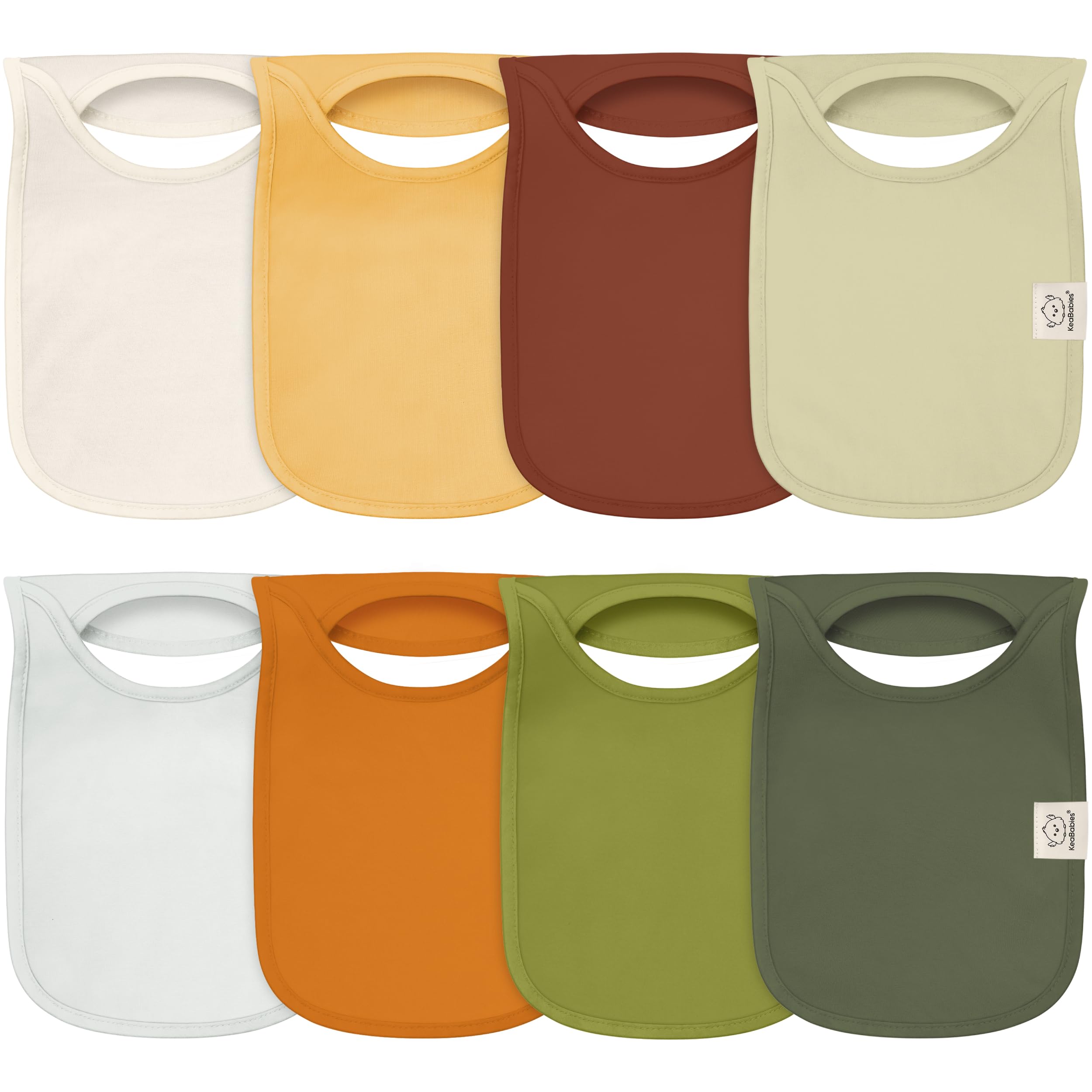 KeaBabies Sahara pullover bib on baby for mess-free feeding
