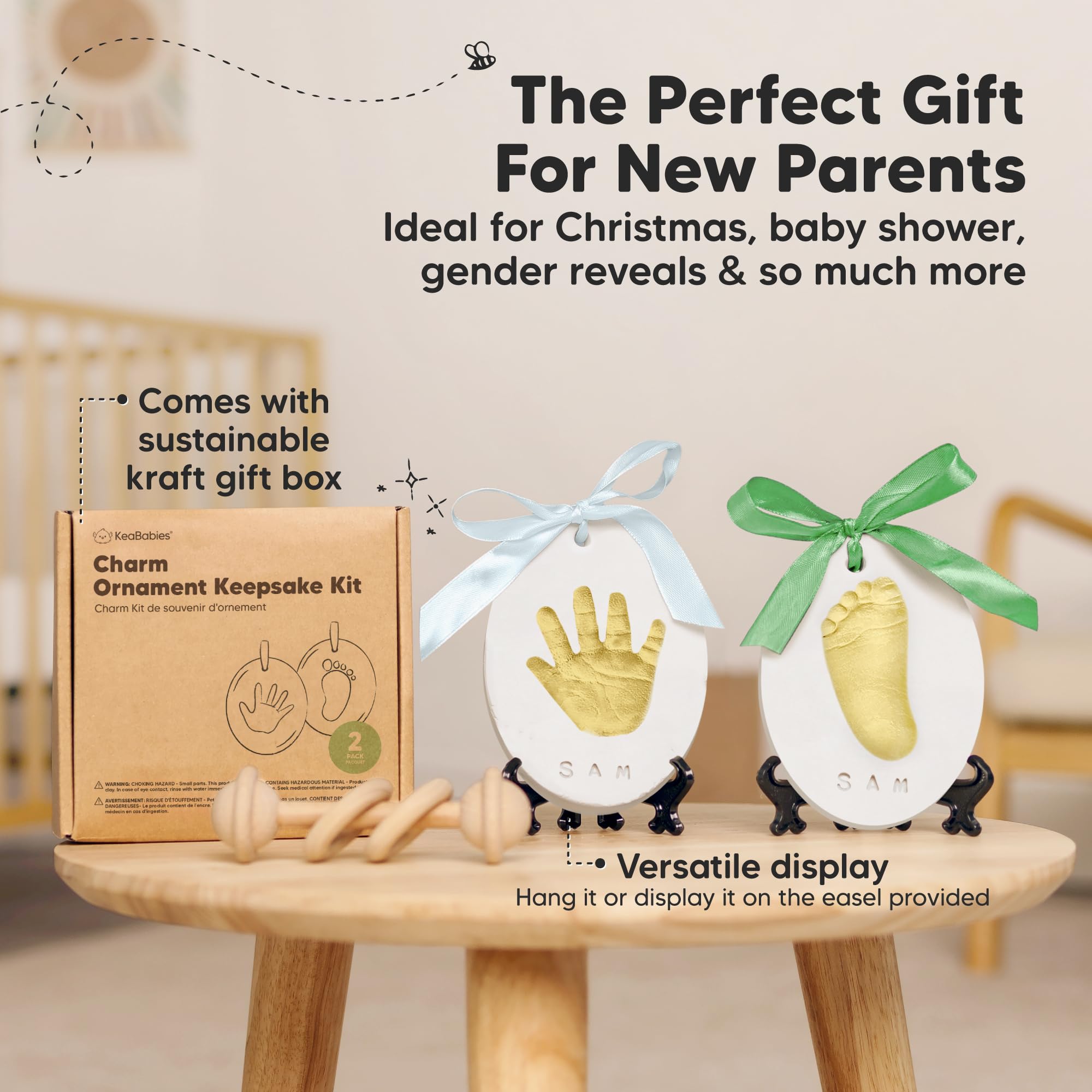 KeaBabies-satin-ribbons-pack offers charming finishing touches for gift-ready ornaments.
