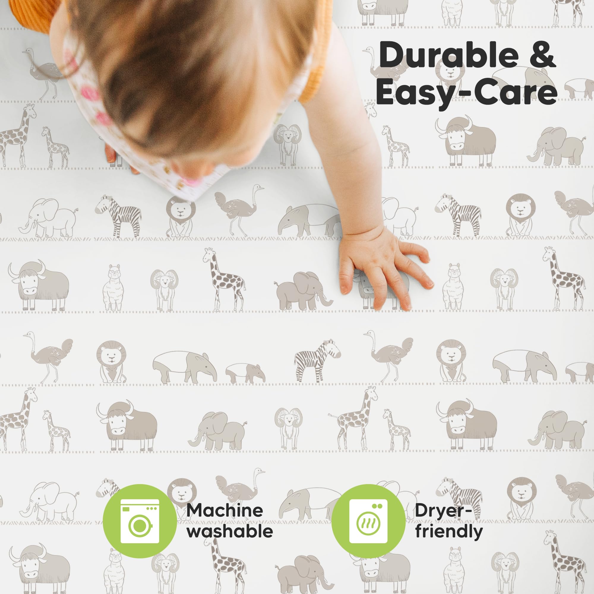 KeaBabies Savannah breathable sheets provide comfortable, cooling sleep surface.