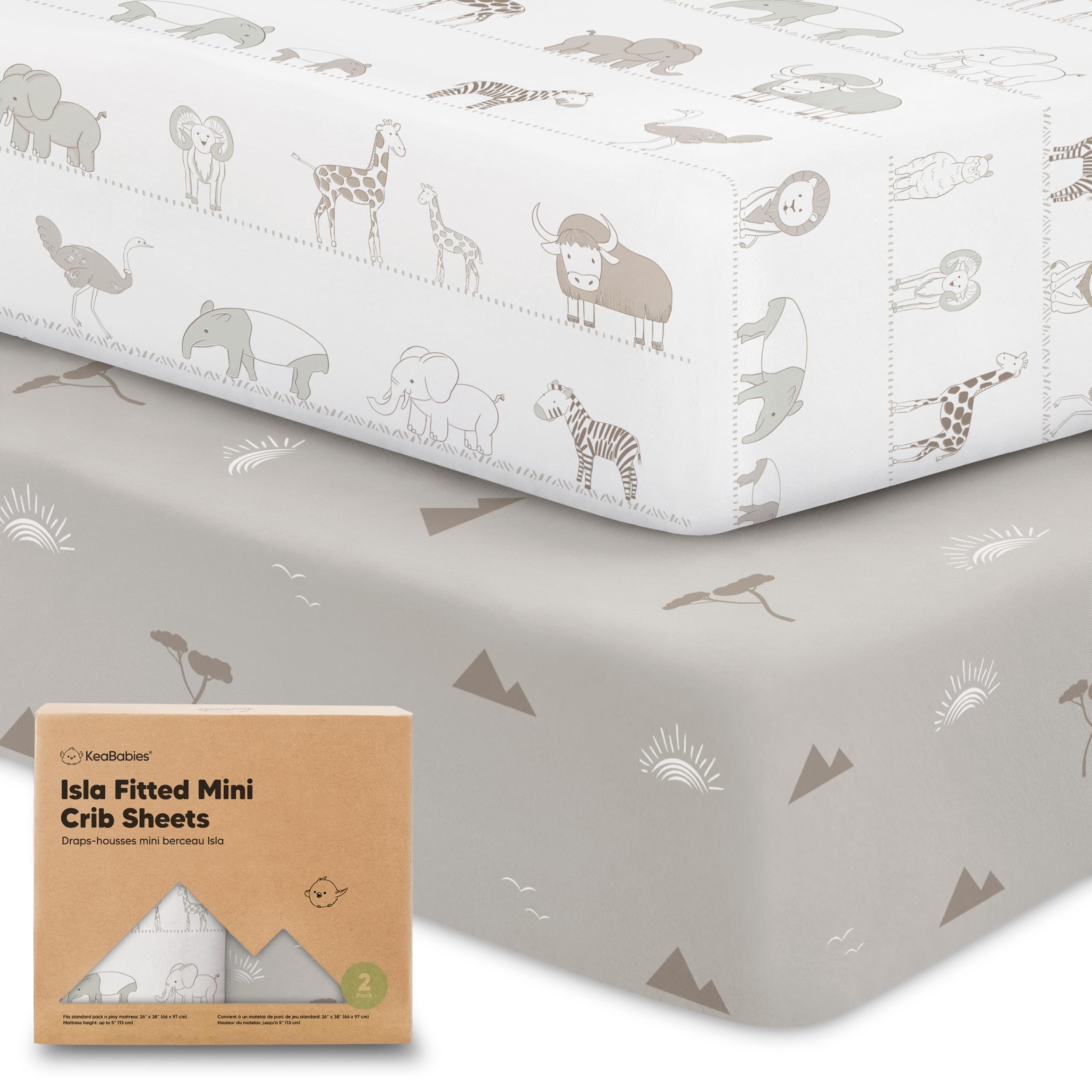 KeaBabies Savannah pack n play sheet on mattress for quick setup and comfort