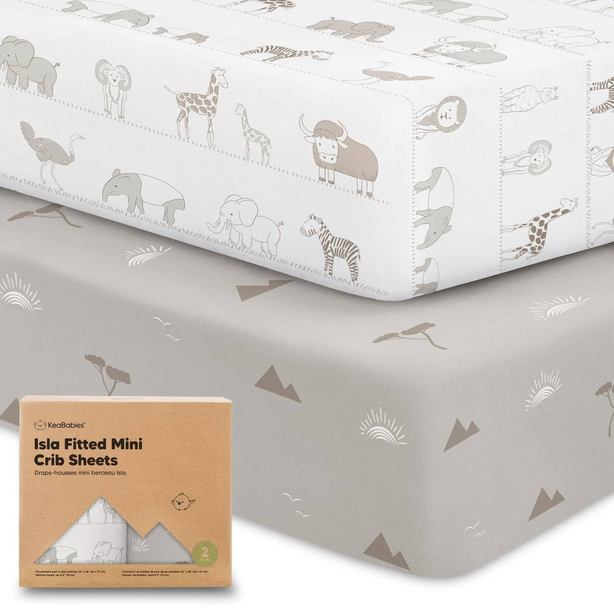 KeaBabies Savannah pack n play sheet on mattress for quick setup and comfort
