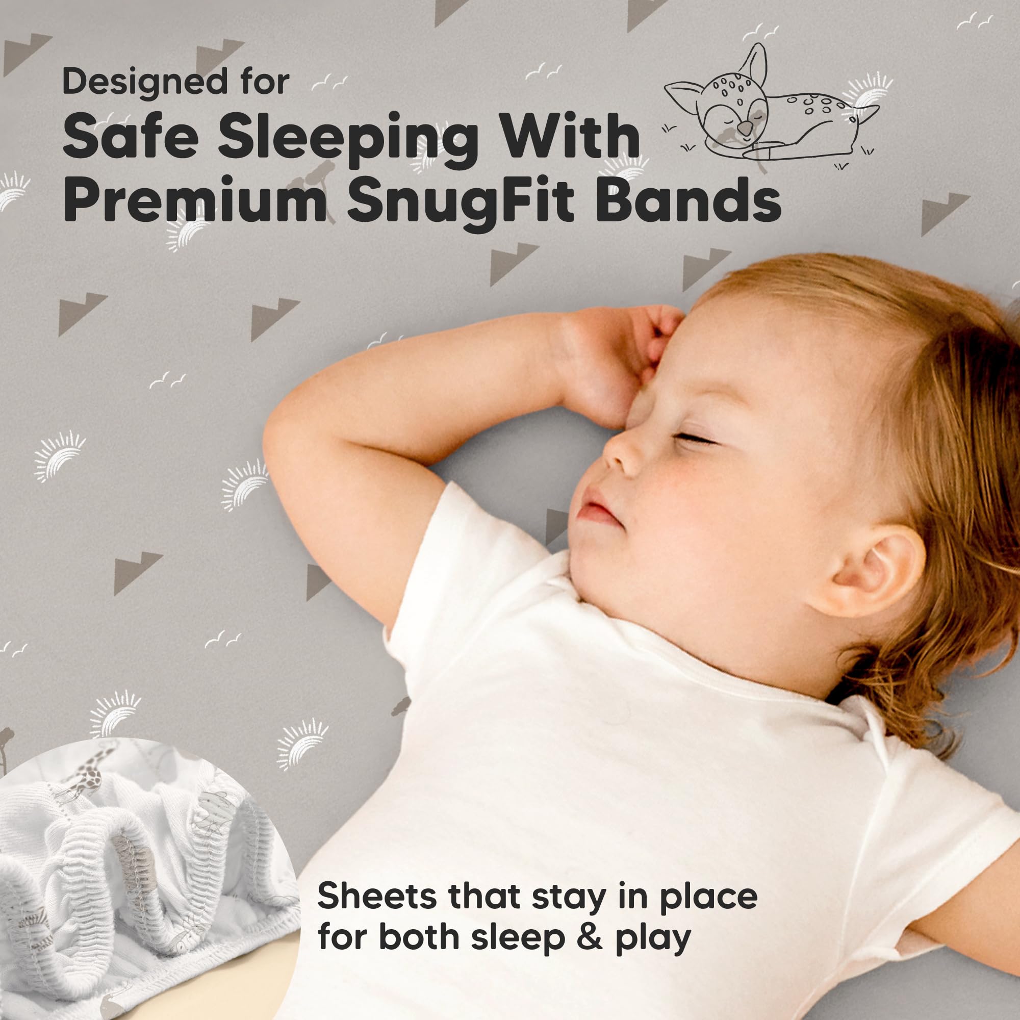 KeaBabies Savannah two-pack sheets included for convenience