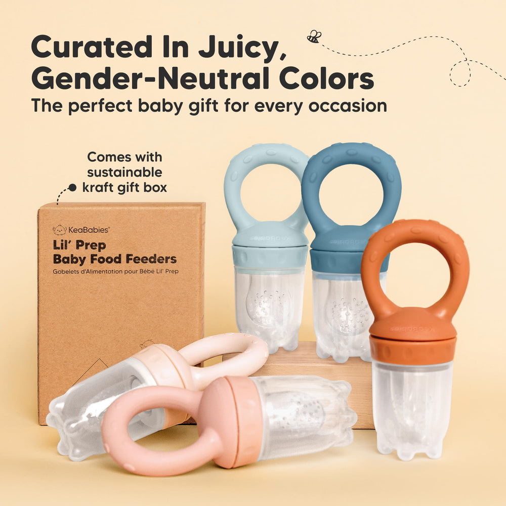 KeaBabies self-feeding purees with Ocean feeder for BLW-style meals.