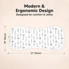 KeaBabies shoulder-coverage burp cloth demonstrates secure figure-8 fit to guard shoulders.