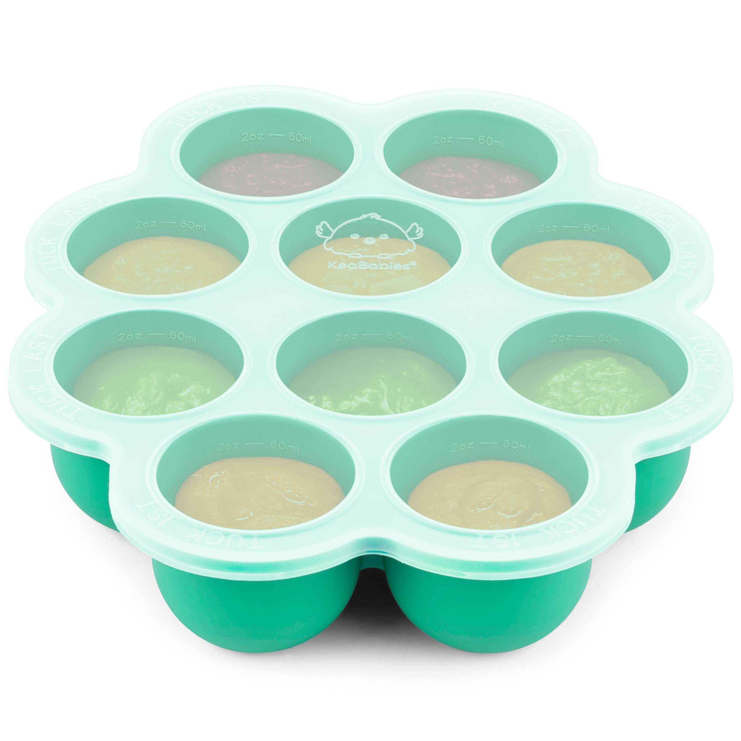KeaBabies silicone freezer tray with lid keeps baby meals organized
