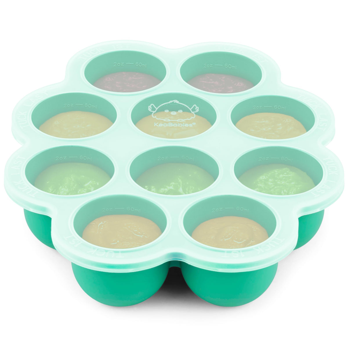 KeaBabies silicone freezer tray with lid keeps baby meals organized