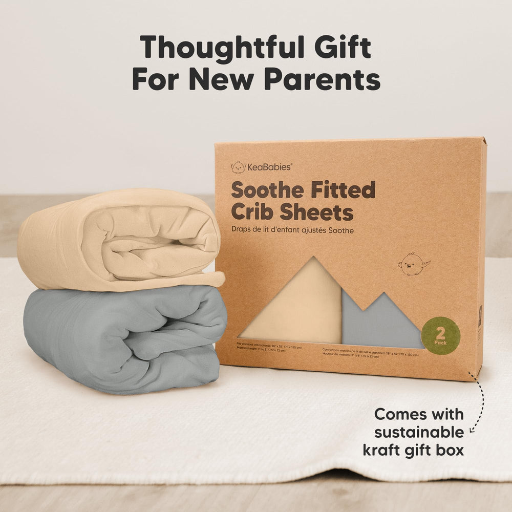 KeaBabies breathable jersey crib sheet promotes comfy, cool sleep.