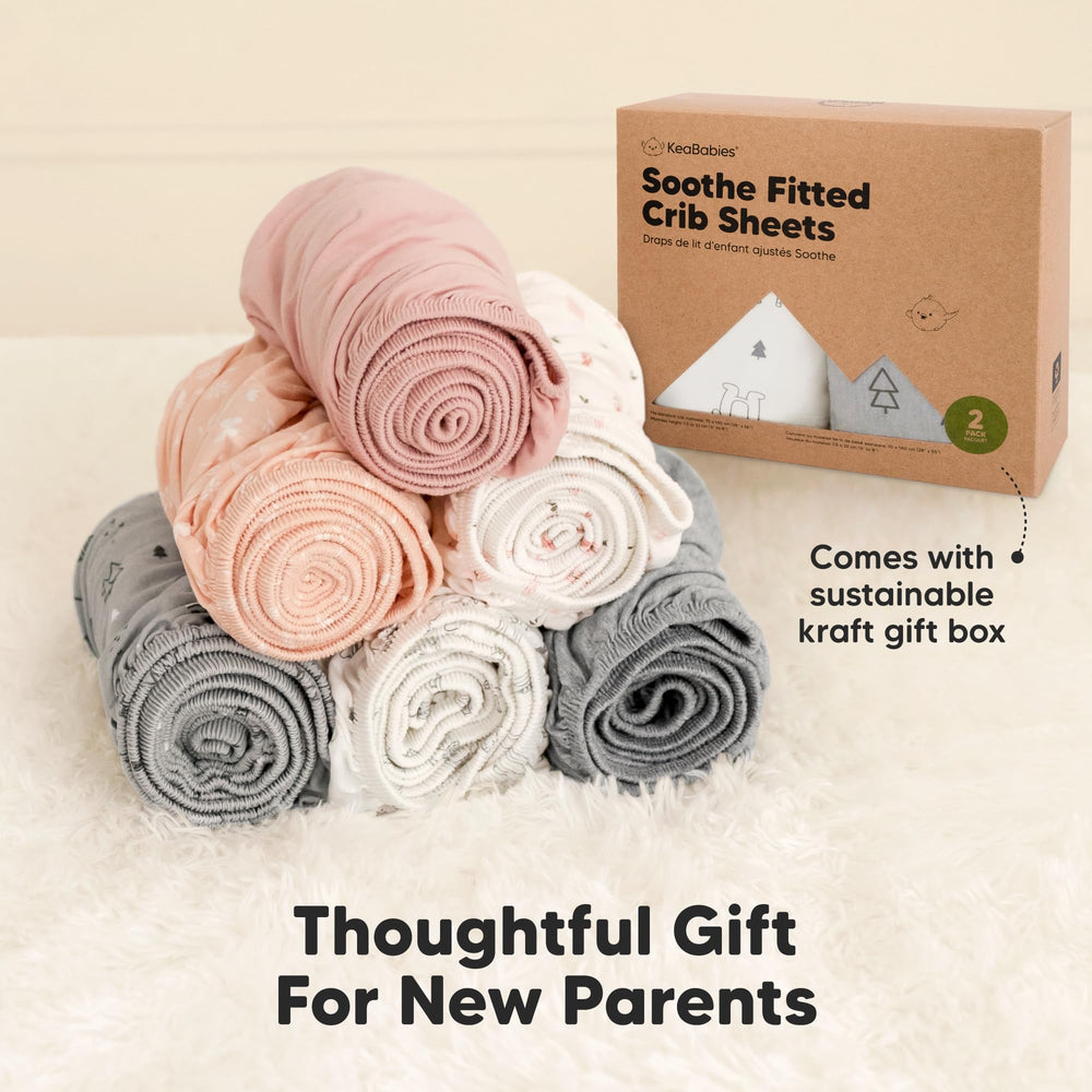 KeaBabies sleep-friendly crib sheets support a calm nursery routine.