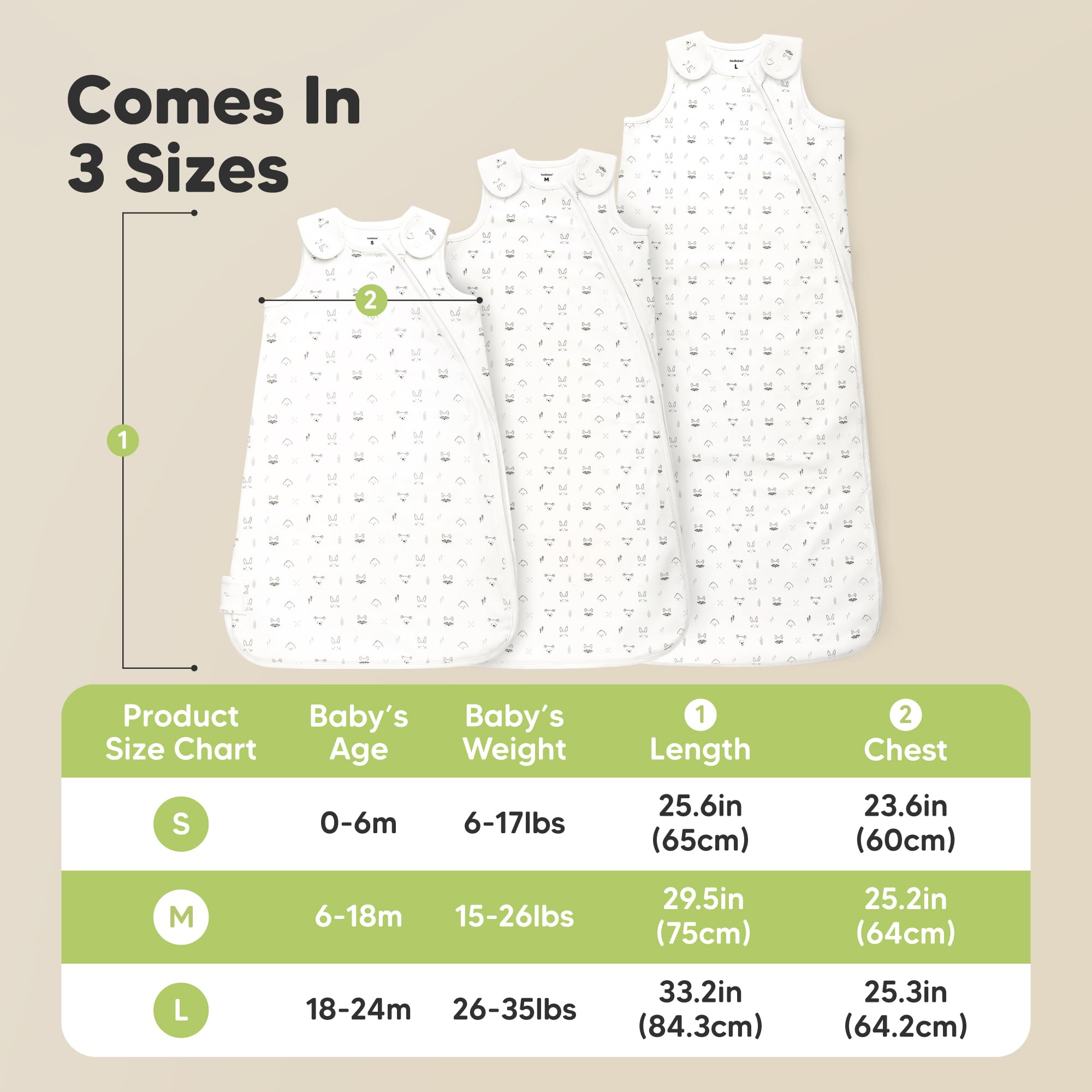 KeaBabies Glacier two-pack display showcases value and coordinated sleep wear.