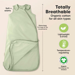 KeaBabies wearable blanket with wide hips supports natural movement during sleep.