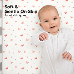 KeaBabies snugfit-band crib sheet with hidden elastic for secure placement.