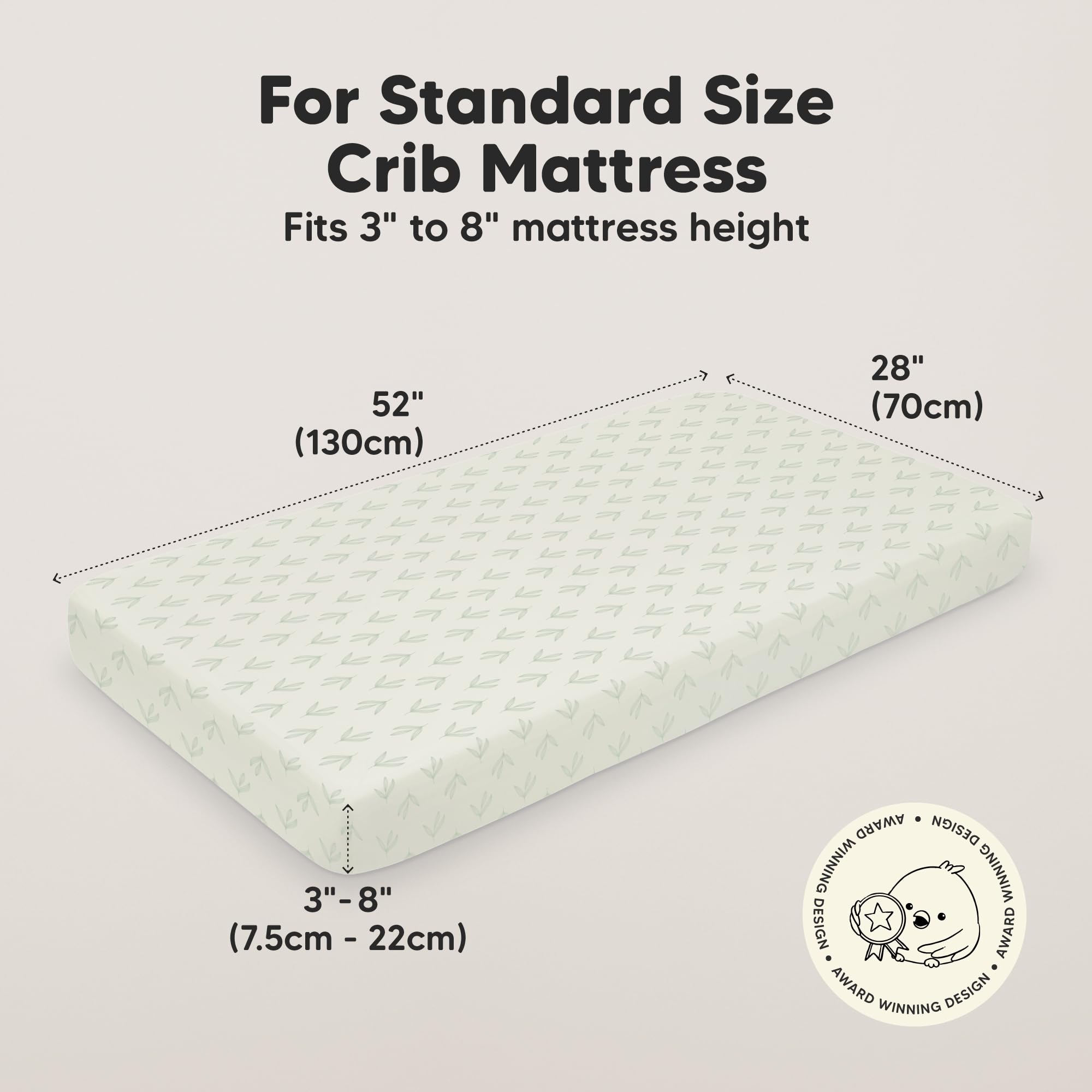 KeaBabies SnugFit crib sheet fast-fit closeup demonstrating stretch-to-fit technology for simple setup.