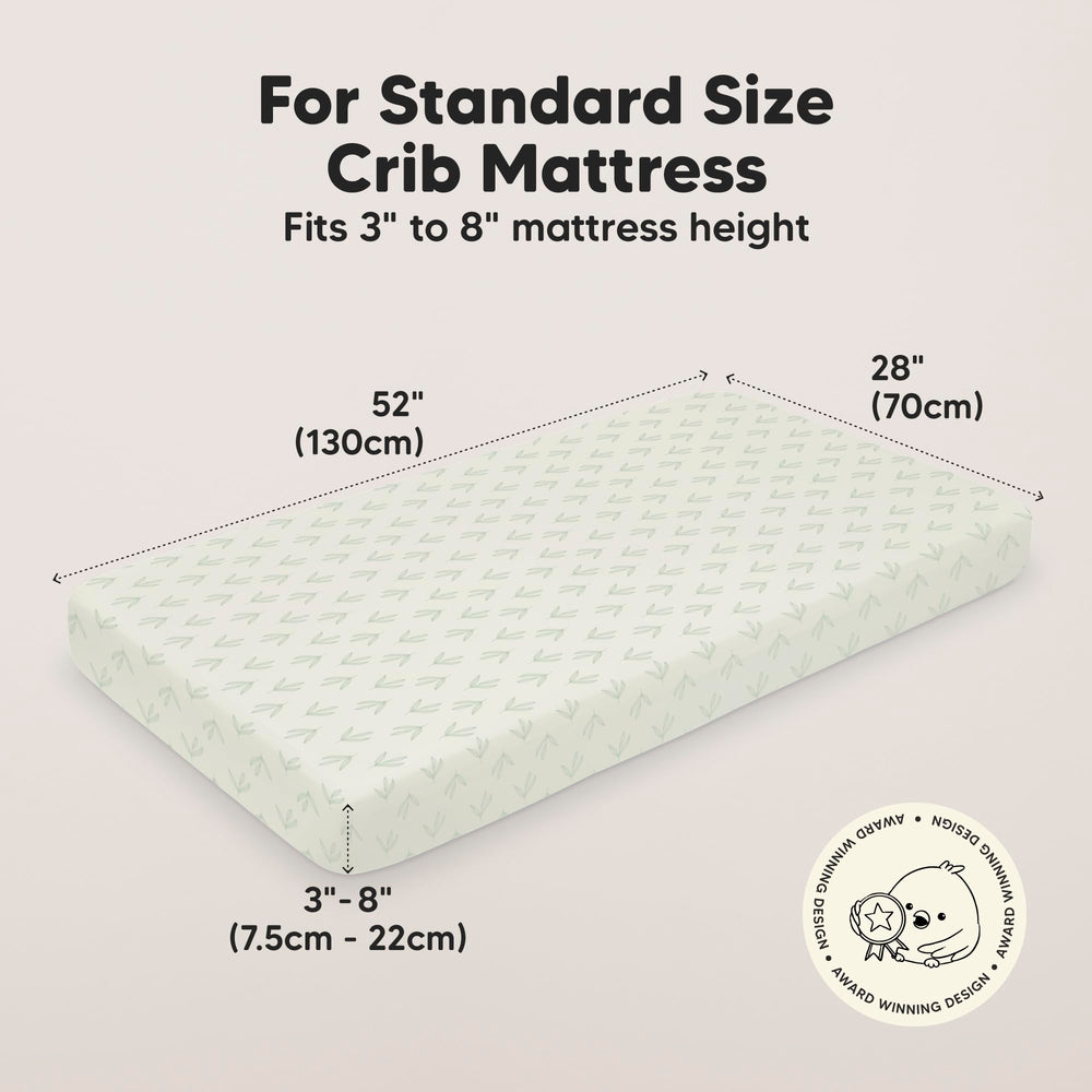 KeaBabies SnugFit crib sheet fast-fit closeup demonstrating stretch-to-fit technology for simple setup.