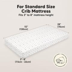 KeaBabies Isla fitted sheet stretched over mattress demonstrating SnugFit easy-fit