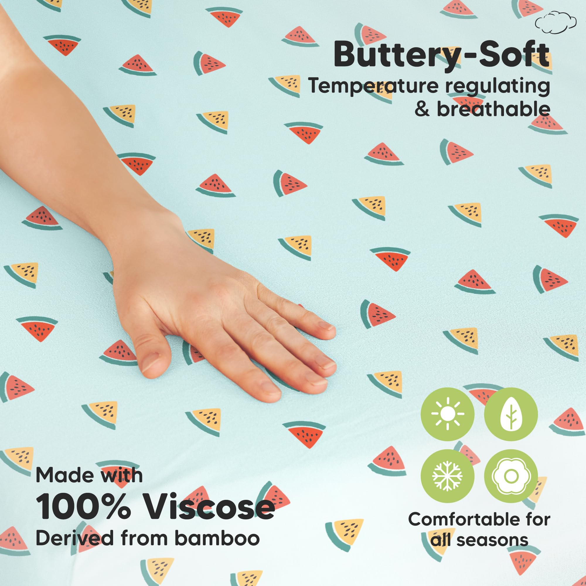 KeaBabies SnugFit fabric close-up demonstrating easy stretch for snug fit