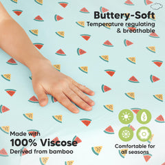 KeaBabies SnugFit fabric close-up demonstrating easy stretch for snug fit