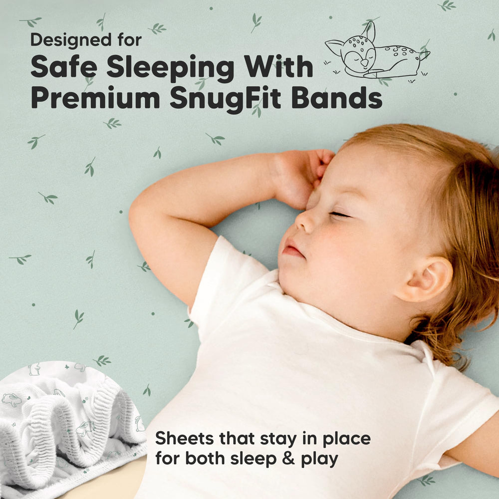 KeaBabies-snugfit-fabric-technology demo demonstrates easy fitting to stay in place.