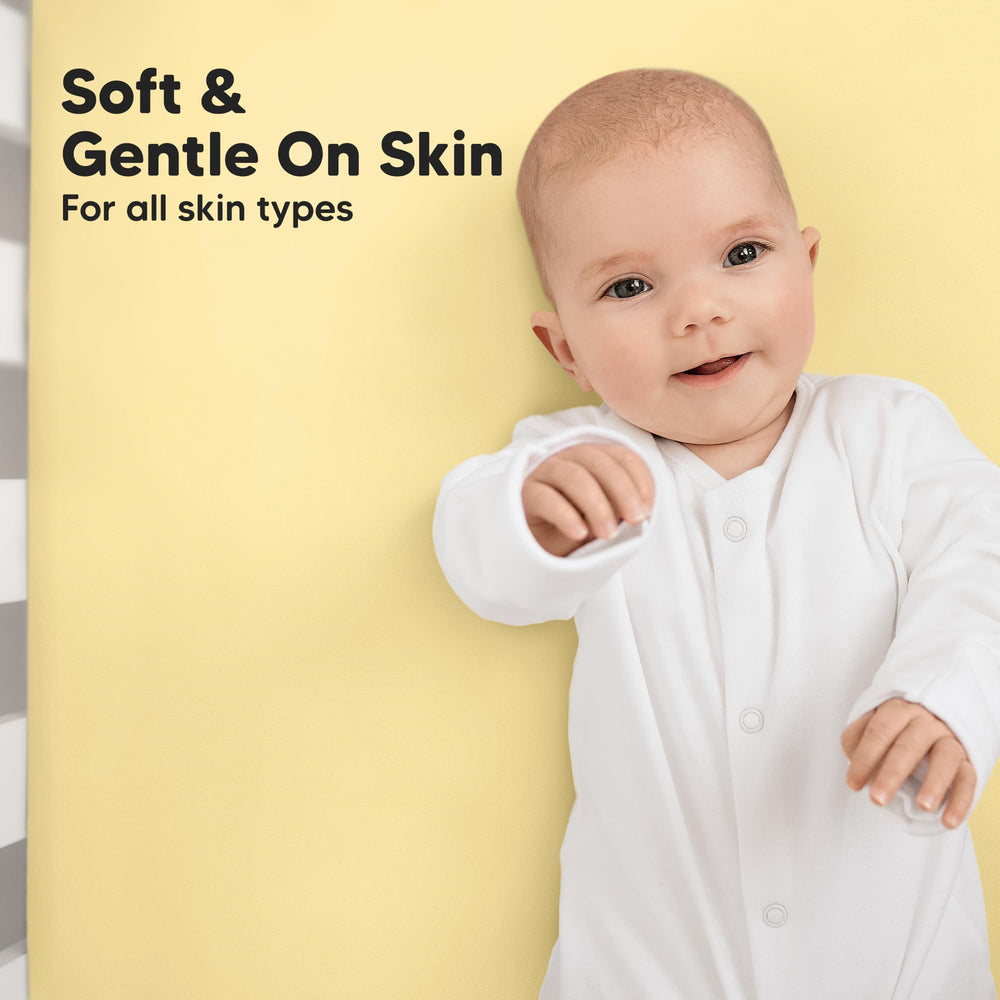 KeaBabies SnugFit Tech close-up shows stretch for easy fitting and removal.