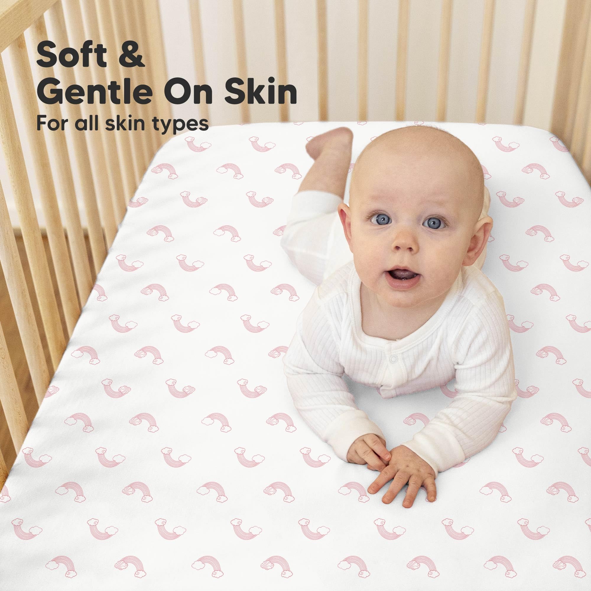 KeaBabies SnugFit Tech closeup—stretchy, easy fitting for crib sheets