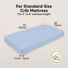 KeaBabies SnugFit Tech crib sheet close-up shows easy fitting.