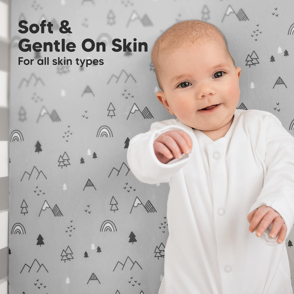 KeaBabies SnugFit Tech demonstrates easy-fit crib sheet on mattress