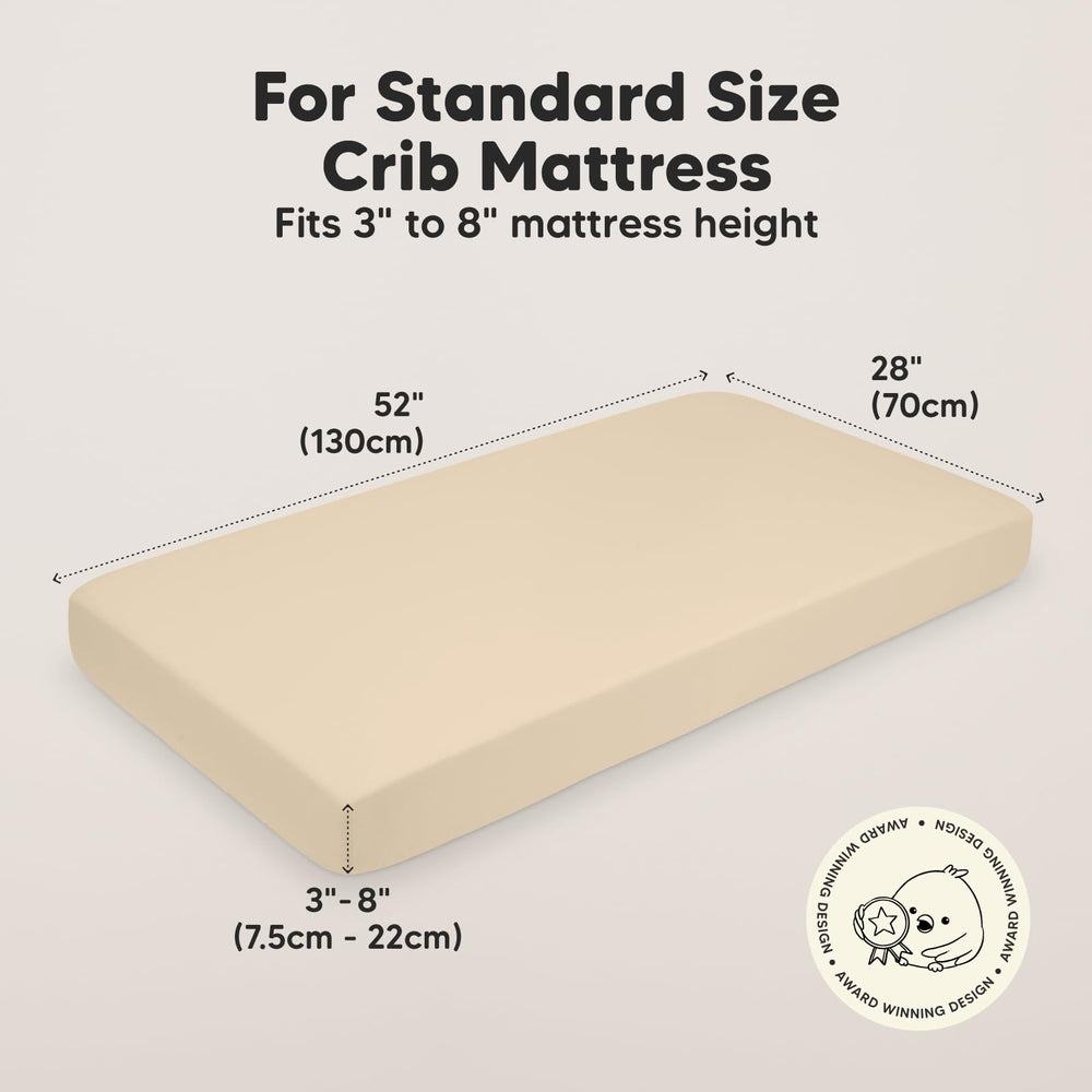 KeaBabies SnugFit tech demonstrates easy fit onto standard crib mattresses