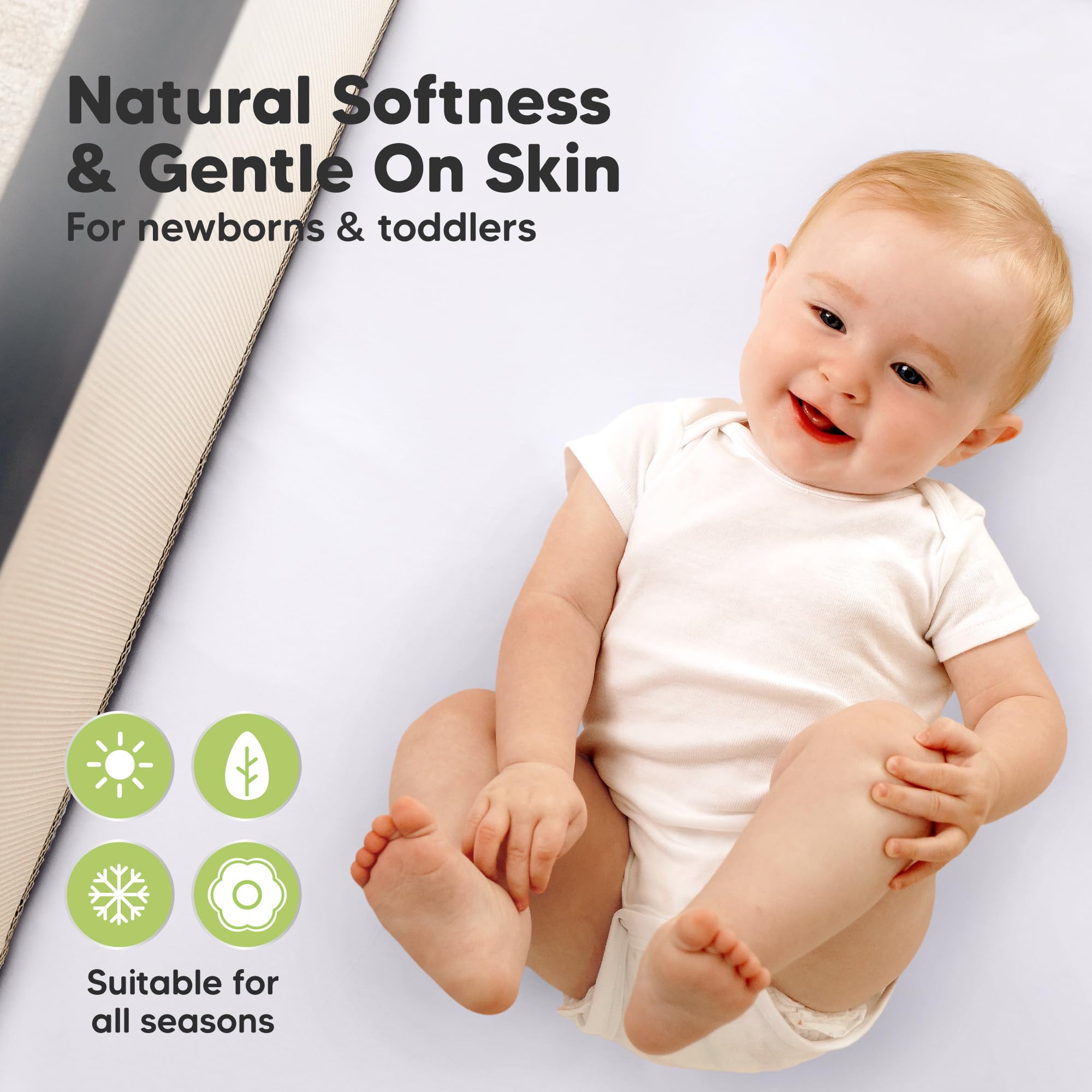 KeaBabies SnugFit Tech close-up confirms easy fit and removal.