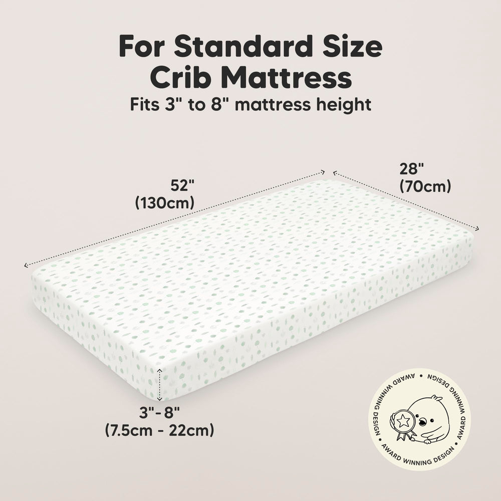 KeaBabies Isla fit crib sheet SnugFit tech eases fitting and removal.