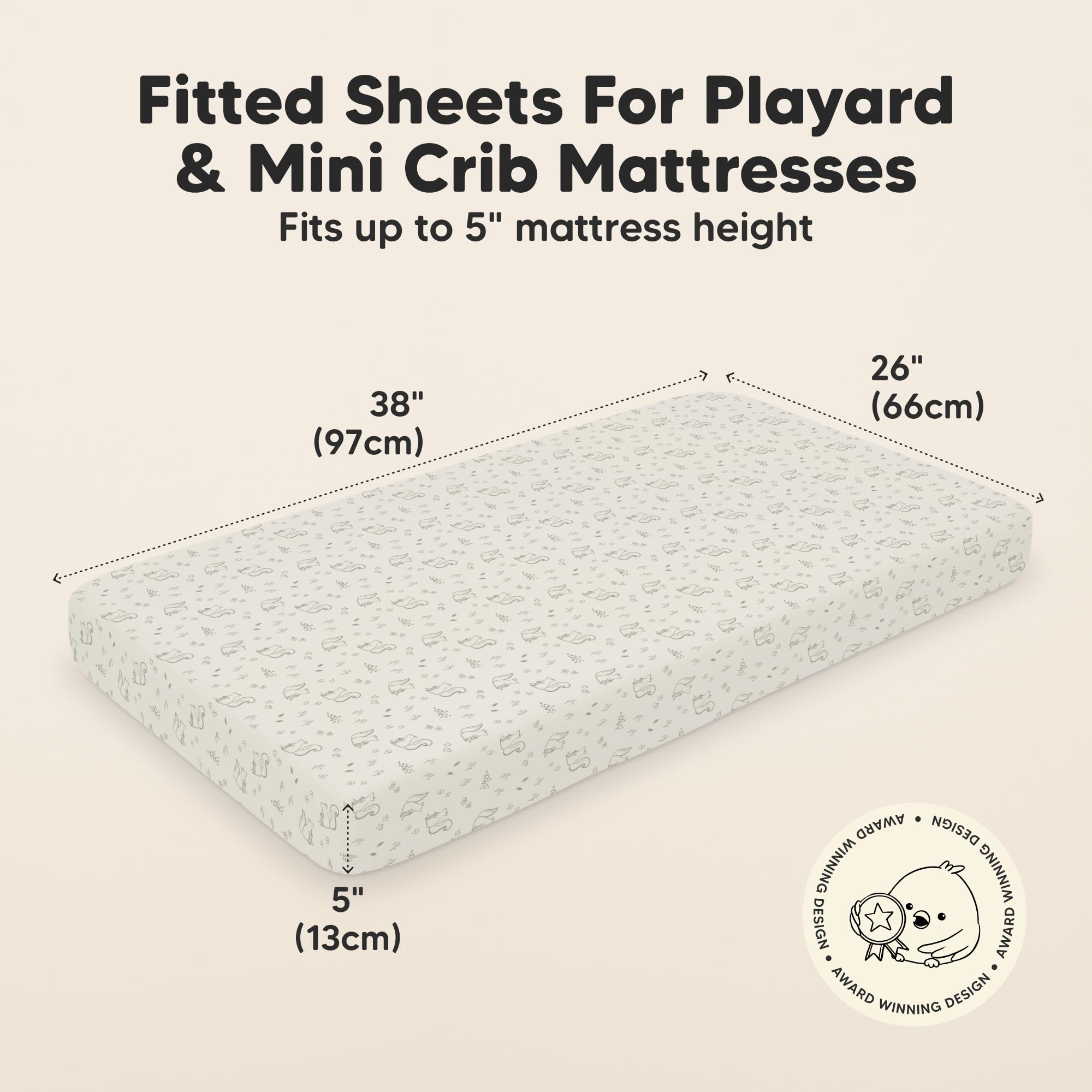 KeaBabies SnugFit tech close-up on edge of mini sheet for easy on/off