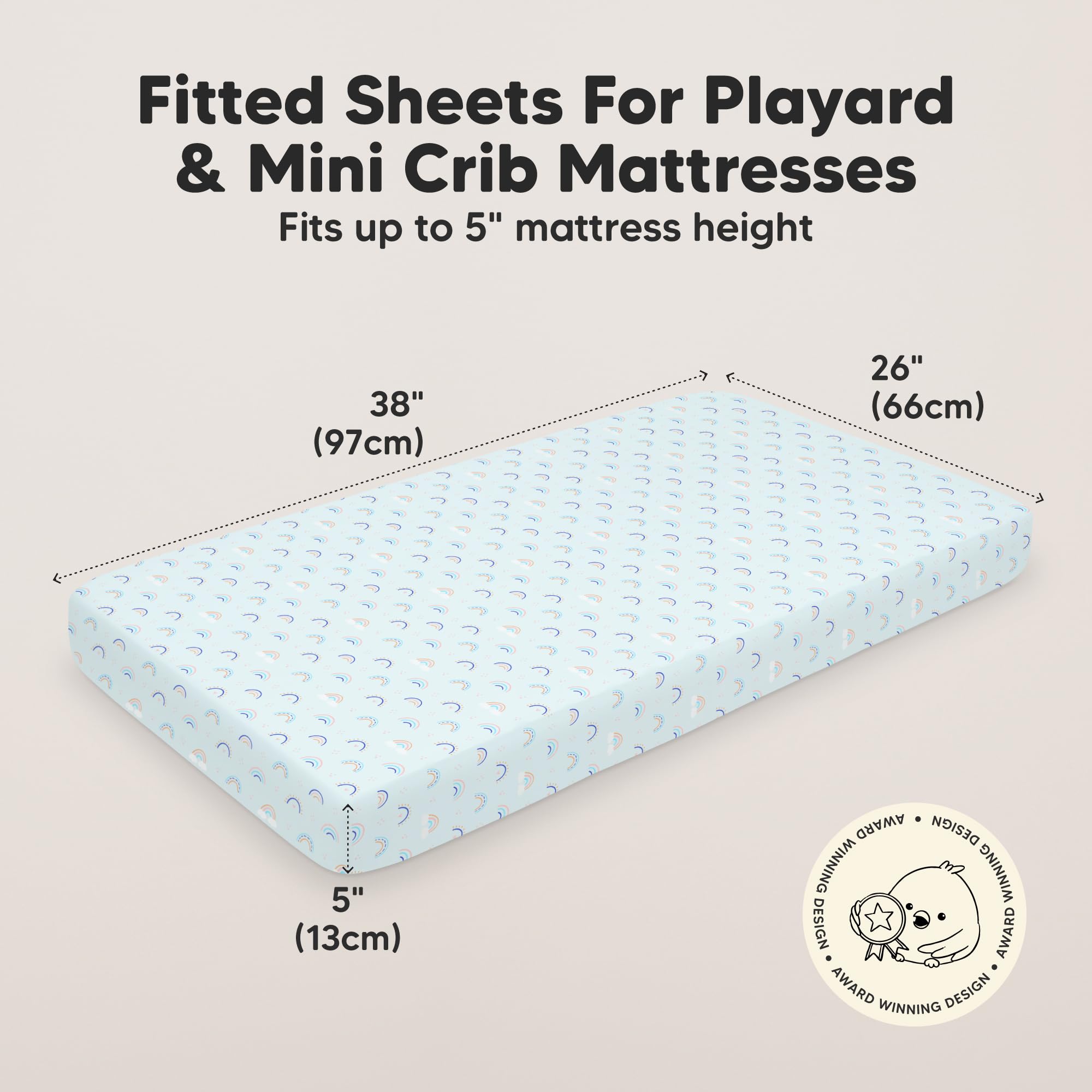 KeaBabies SnugFit Tech enables easy-on-off fitting on mini crib sheets