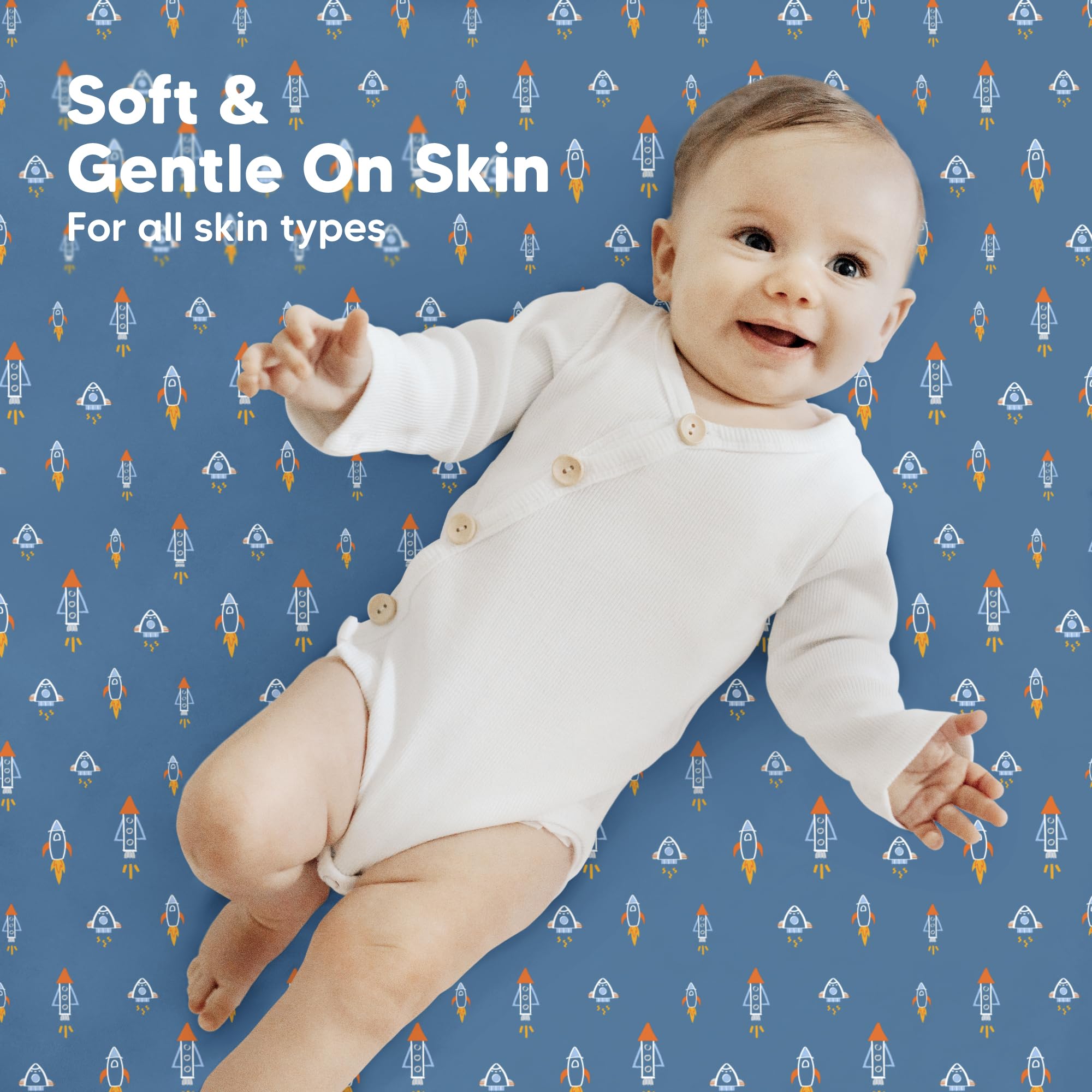 KeaBabies snugfit-tech elastic-band in seam demonstrates secure sheet retention
