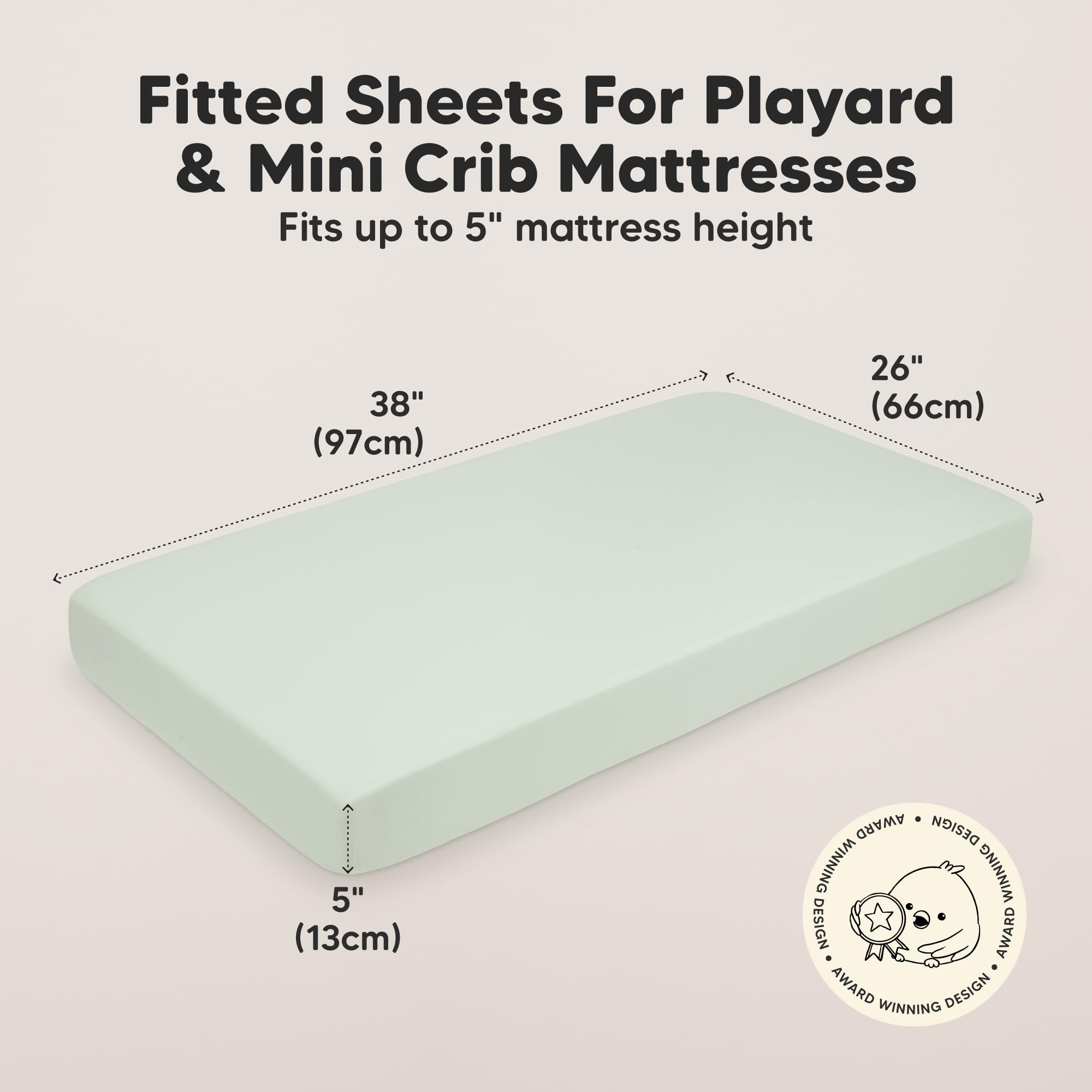 KeaBabies SnugFit Tech mini sheets showing easy on-off fit