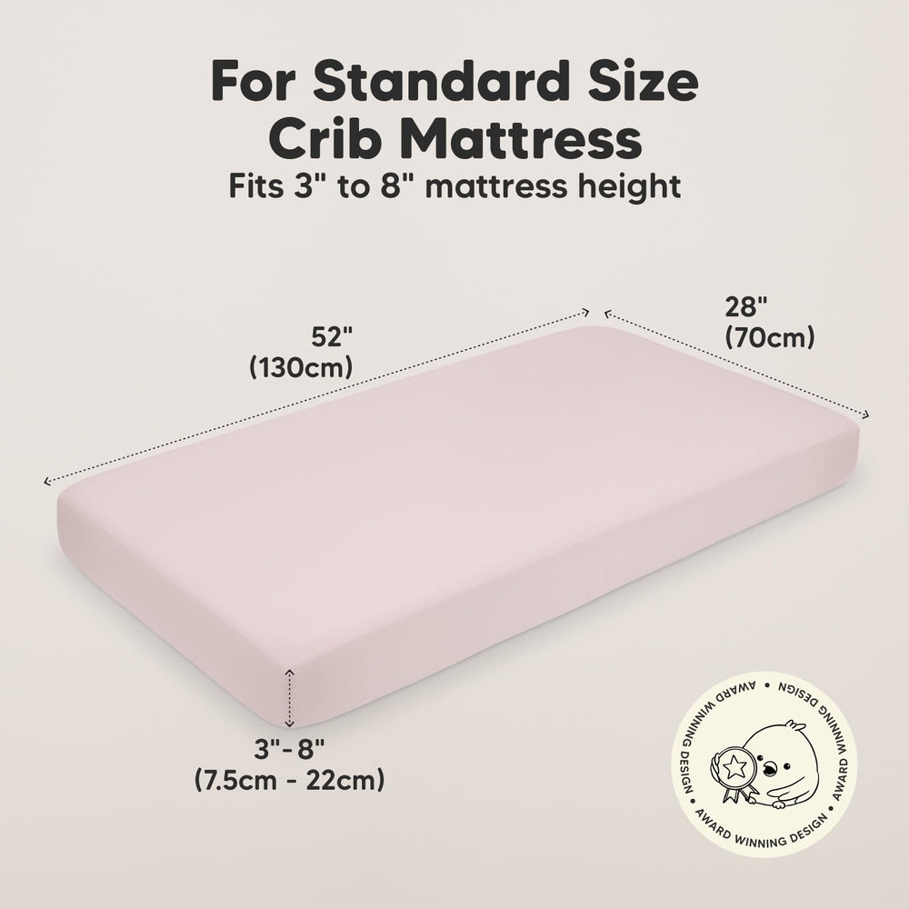 KeaBabies SnugFit tech-stretch crib sheet enables quick, secure fitting.