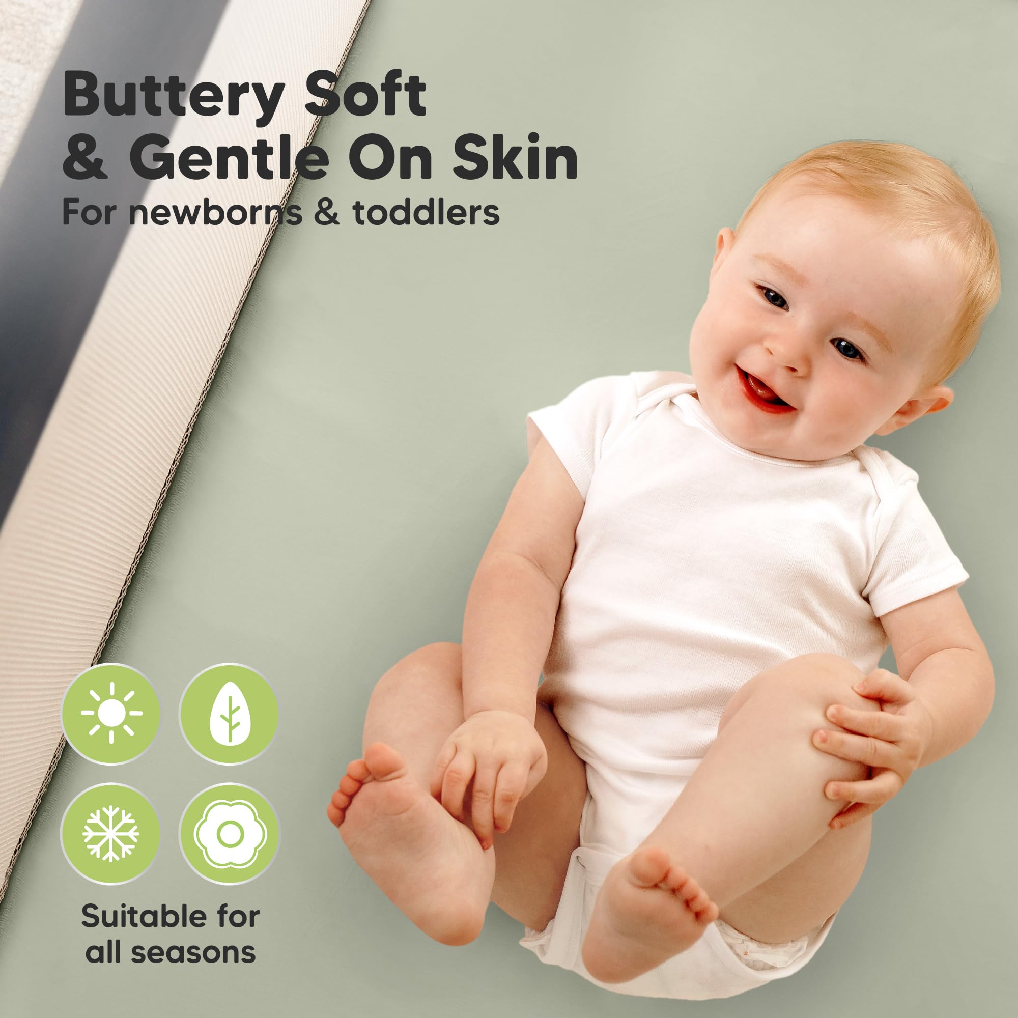 KeaBabies snugfit-tech stretch-fit shows easy on-off