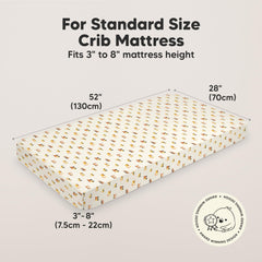 KeaBabies SnugFit Tech crib sheet demonstrating easy stretch for quick fitting.