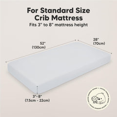 KeaBabies SnugFit Tech stretch demonstrates easy-fit capability on a mattress.