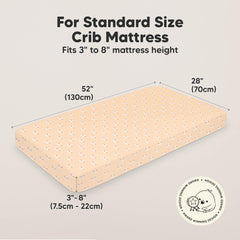 KeaBabies SnugFit technology crib sheet with stretch for quick fitting and secure sleep.
