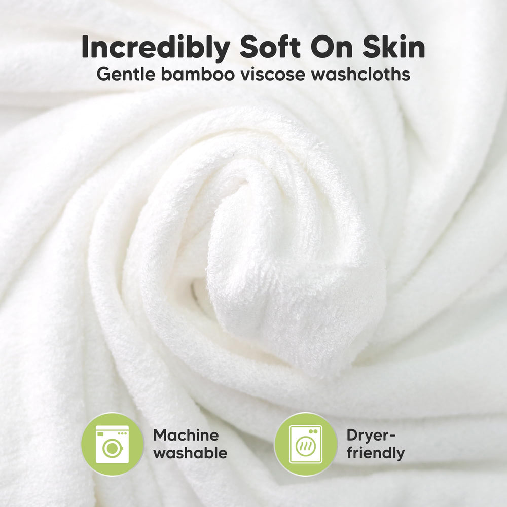 KeaBabies soft absorbent bamboo washcloths deliver quick moisture pickup during bath time.