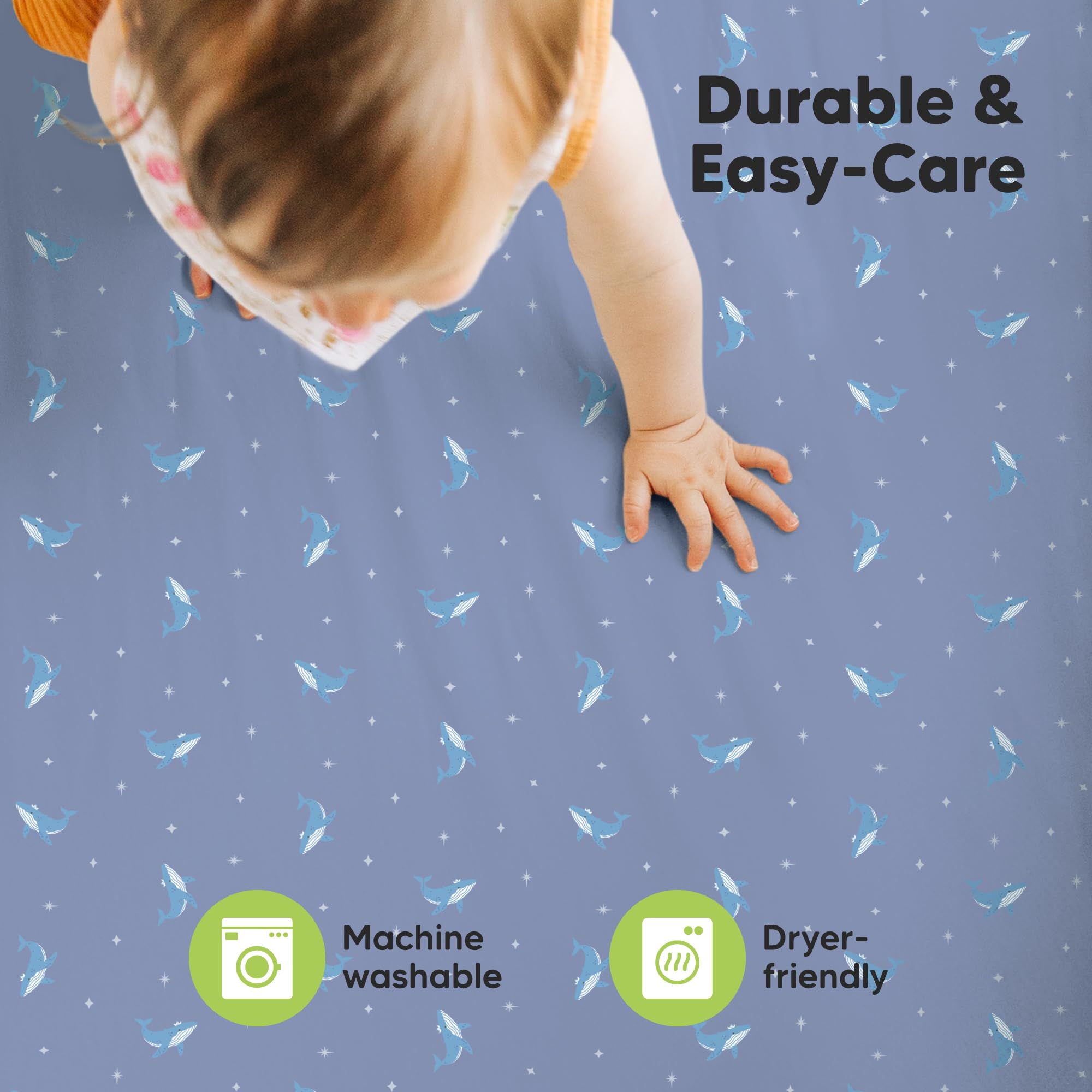 KeaBabies Marine Muse sheets offer soft, neutral bedding for any nursery setup.