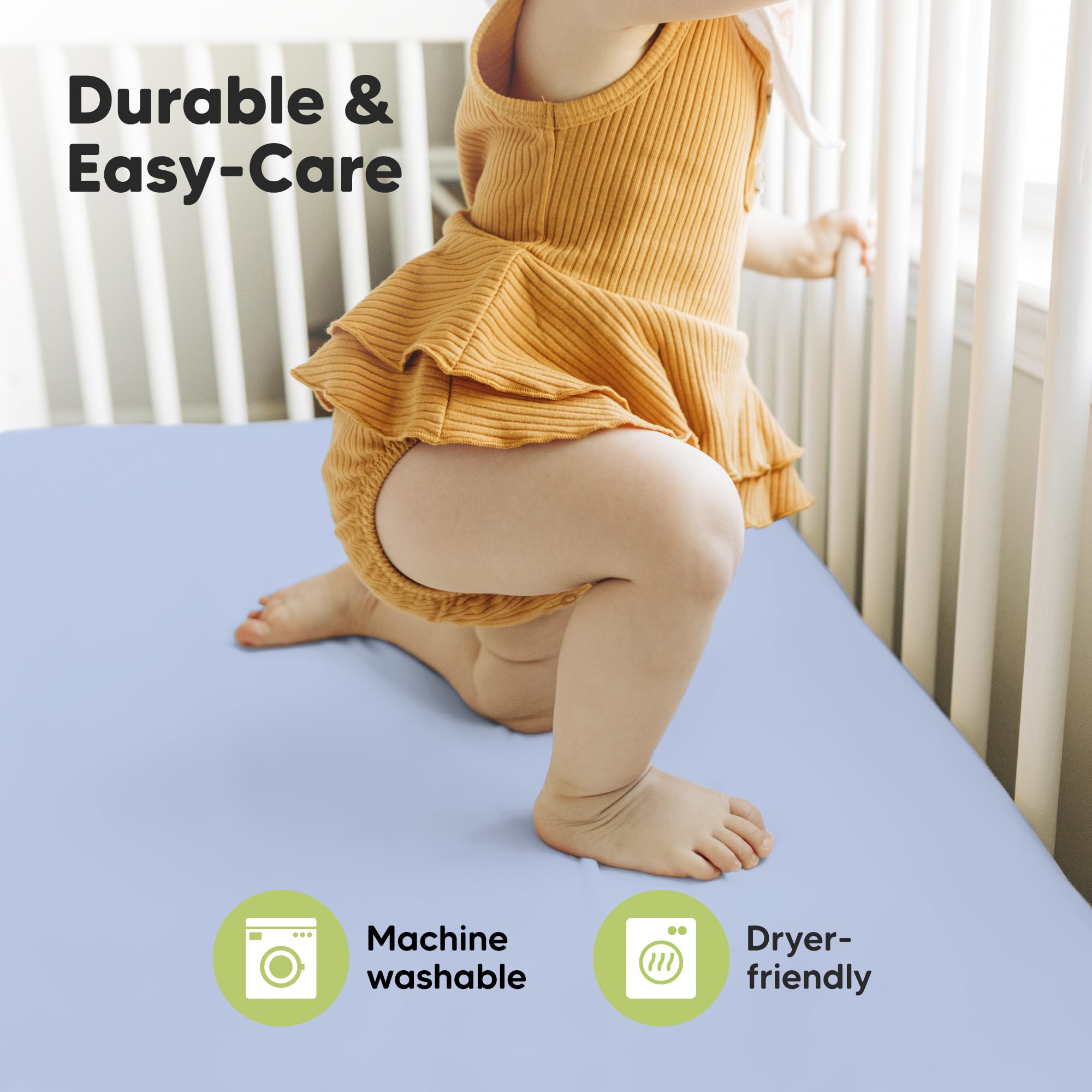 KeaBabies soft bamboo fabric offers gentle touch for delicate skin.