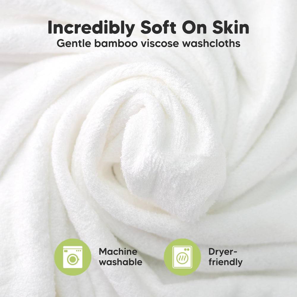 KeaBabies soft bamboo washcloth close-up highlighting plush absorbency for quick bath drying