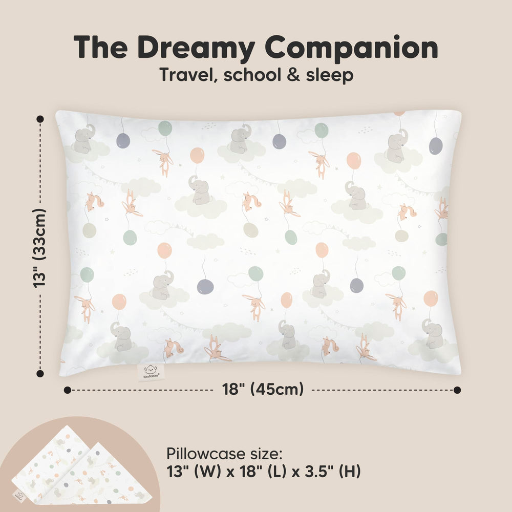 KeaBabies My Little Dreamy Toddler Pillow soft-breathable-fabric-closeup shows comfy sleep for toddlers.