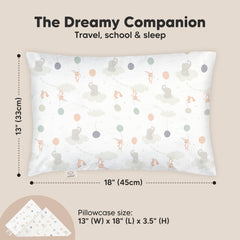 KeaBabies My Little Dreamy Toddler Pillow soft-breathable-fabric-closeup shows comfy sleep for toddlers.
