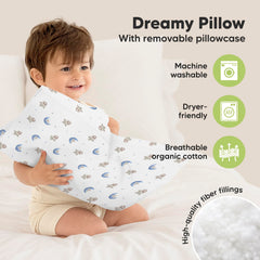 KeaBabies Soft breathable fiber-fill provides gentle neck support.