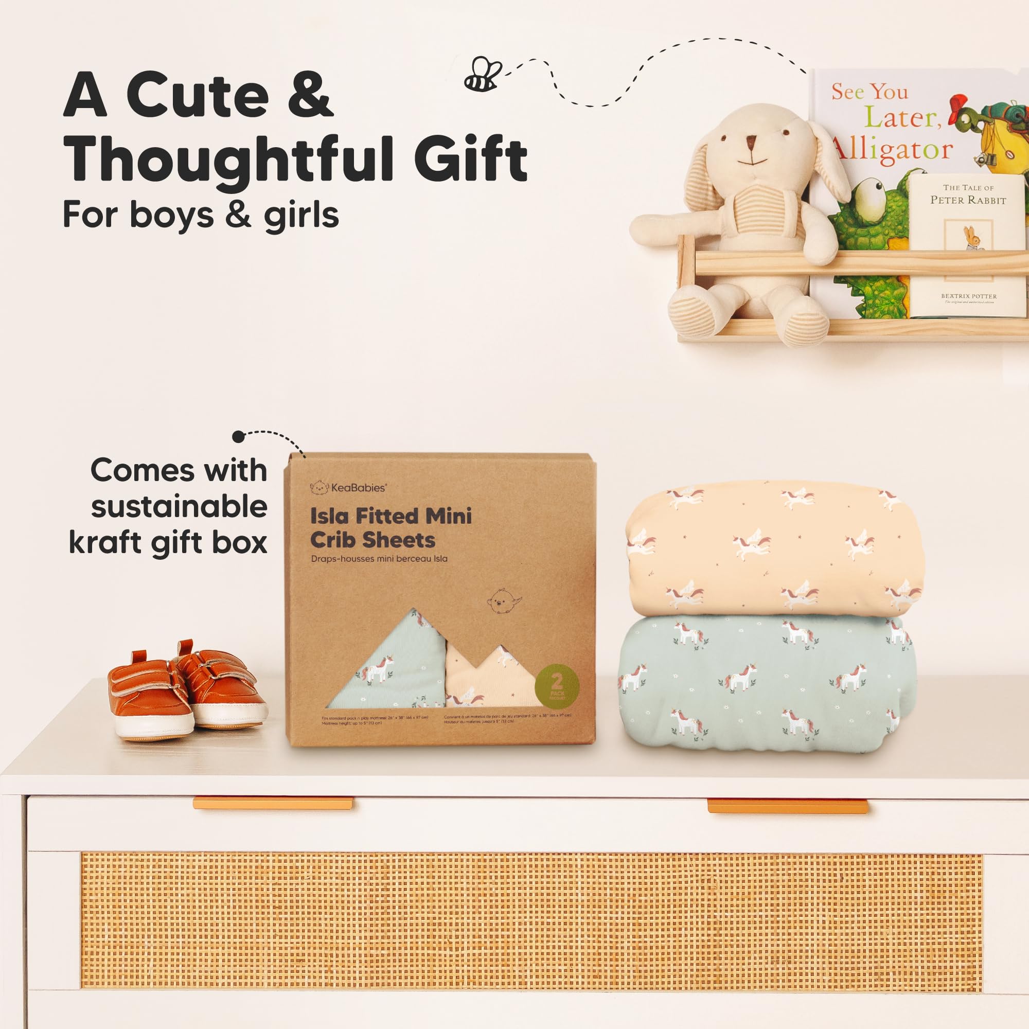 KeaBabies soft and cozy sheets support nap and play times.
