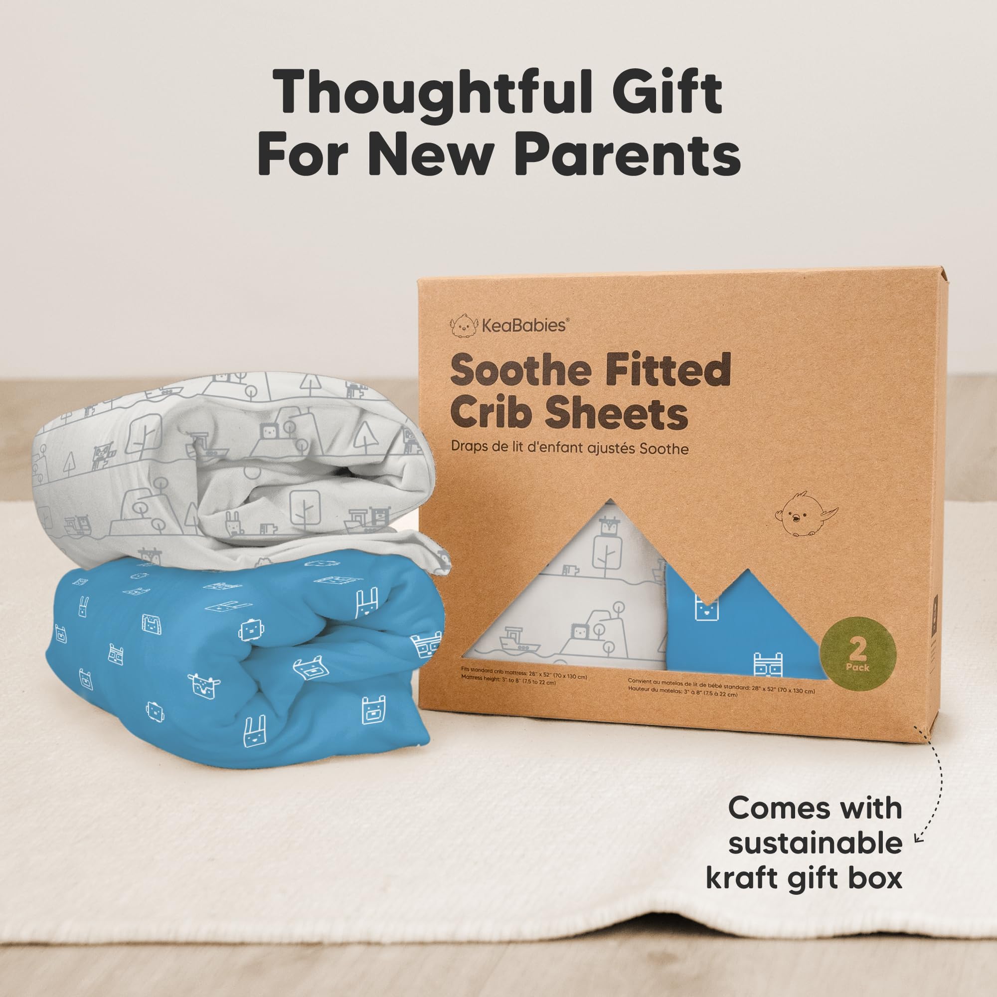 KeaBabies Soft and Cute Prints add nursery charm.