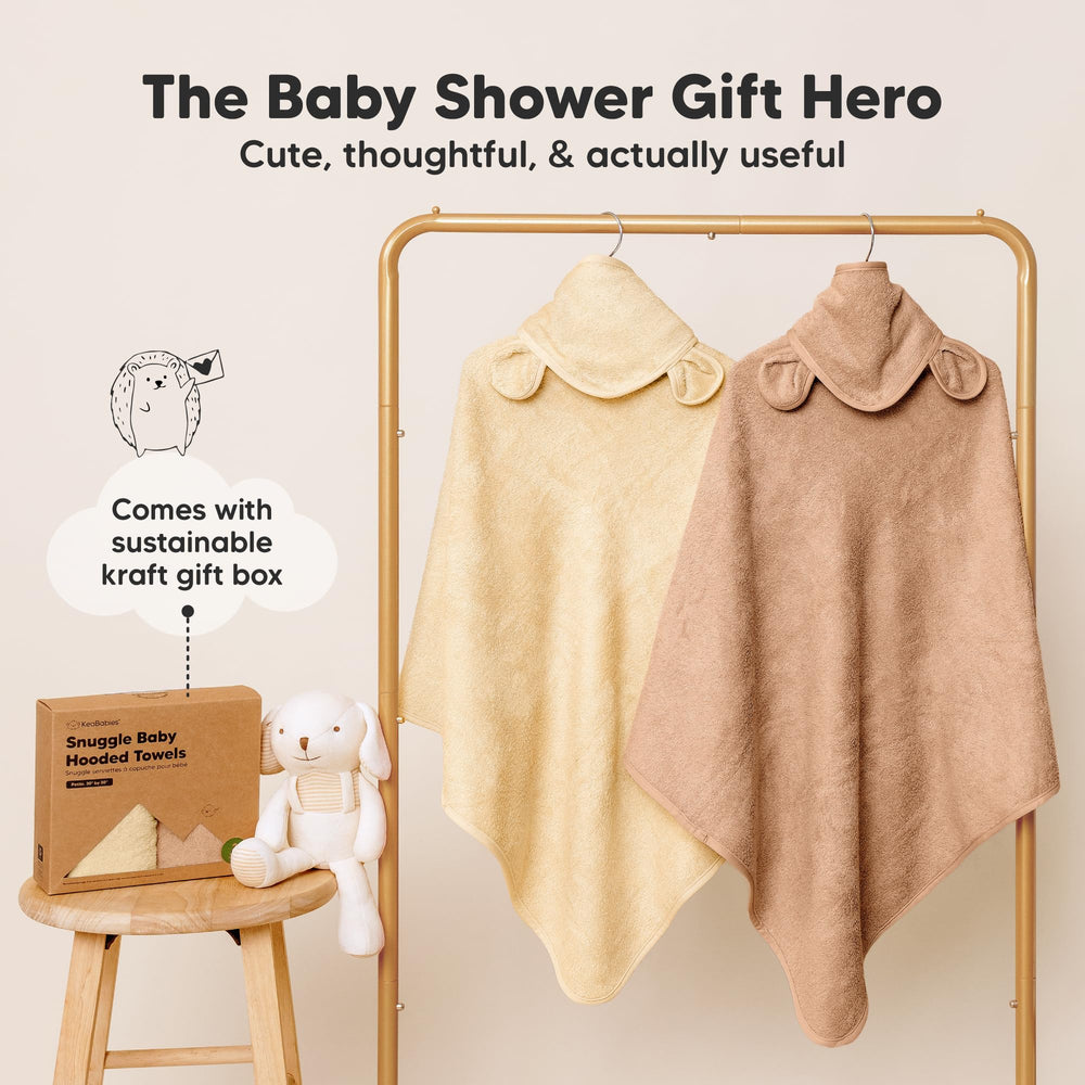 KeaBabies soft towel set, durable and easy to wash