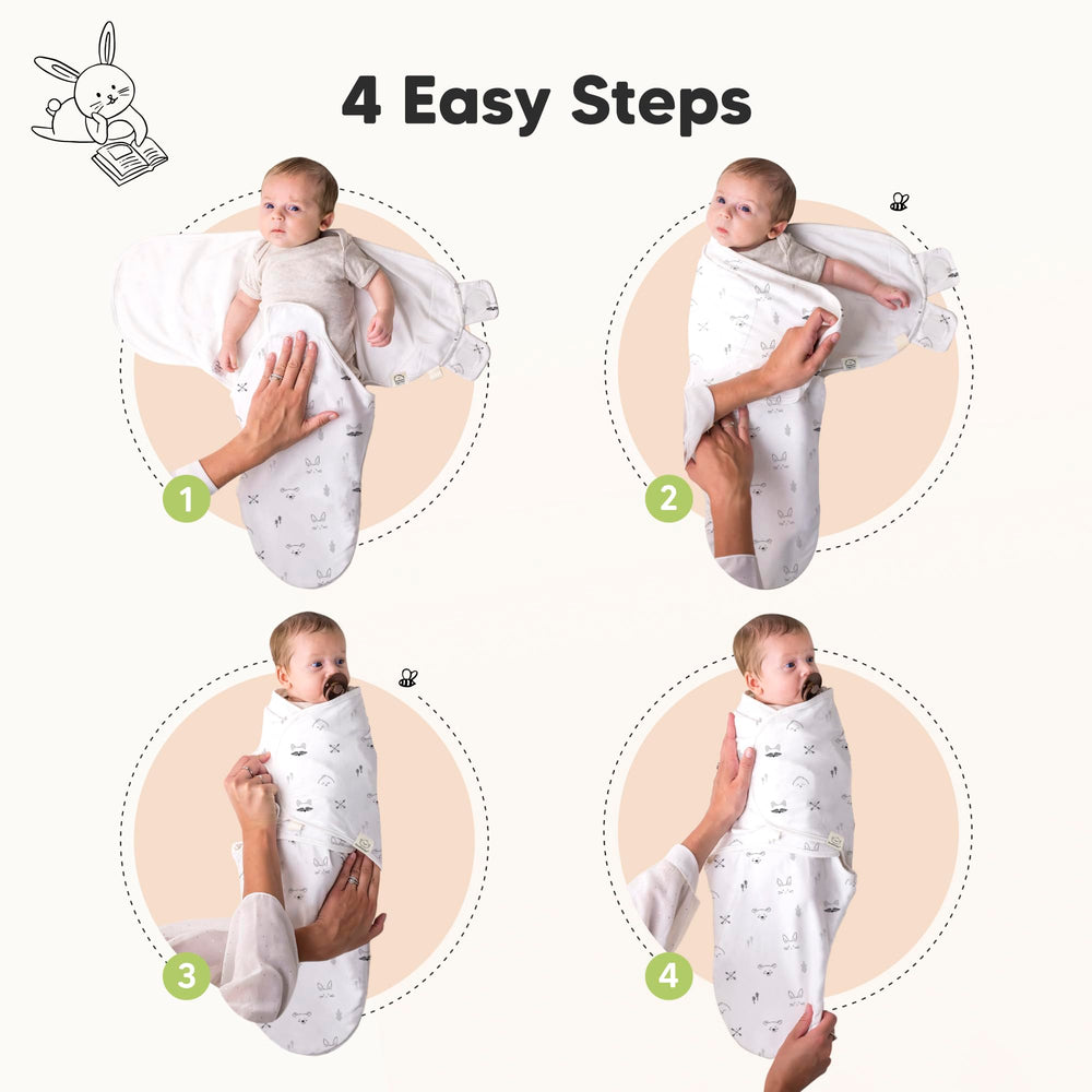 KeaBabies soft hook loop closure keeps baby snug without irritation.