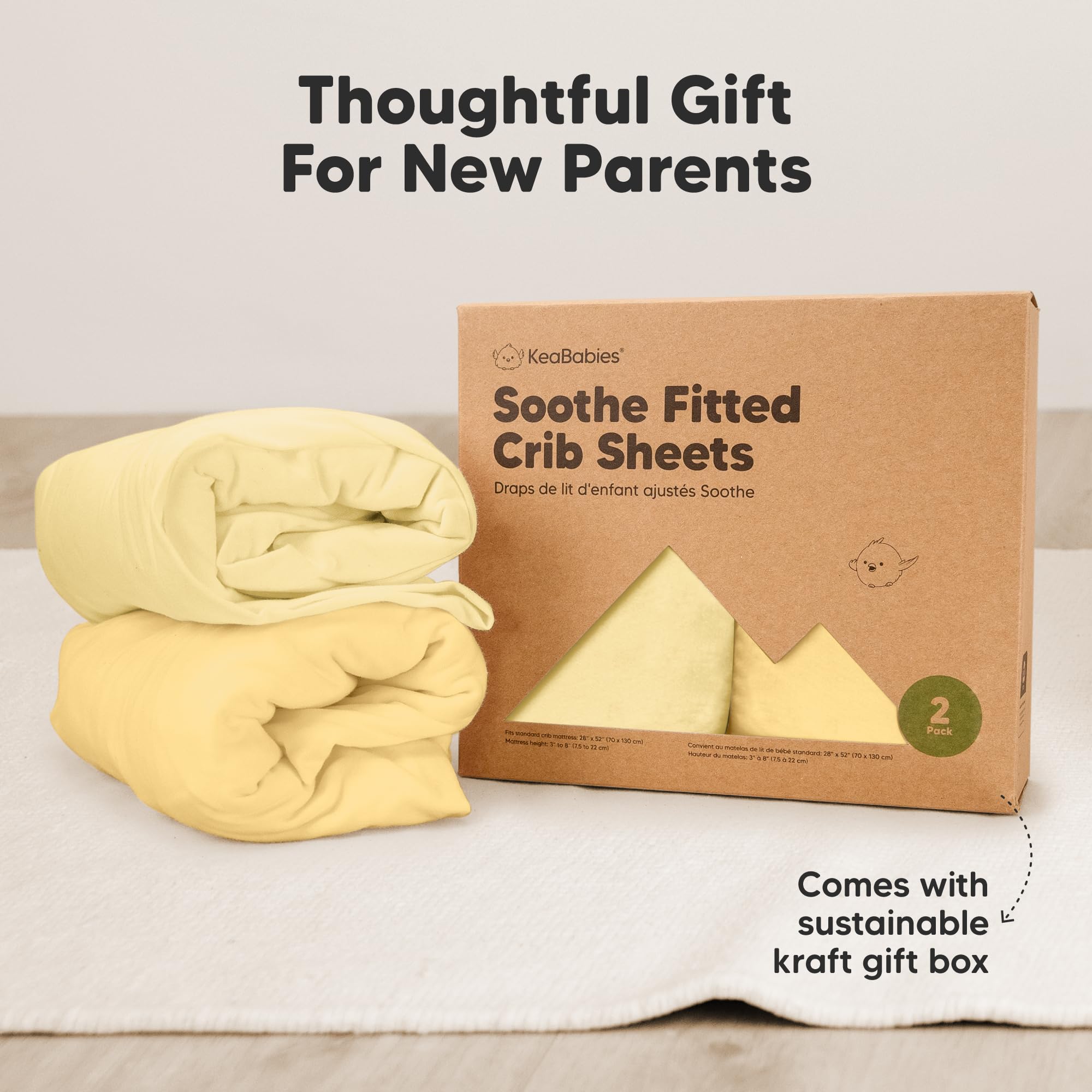 KeaBabies soft jersey cotton texture emphasizes breathable comfort for naps.