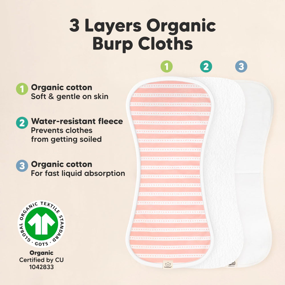 KeaBabies Soft Organic Cotton Burp Cloths feel plush and gentle on skin.